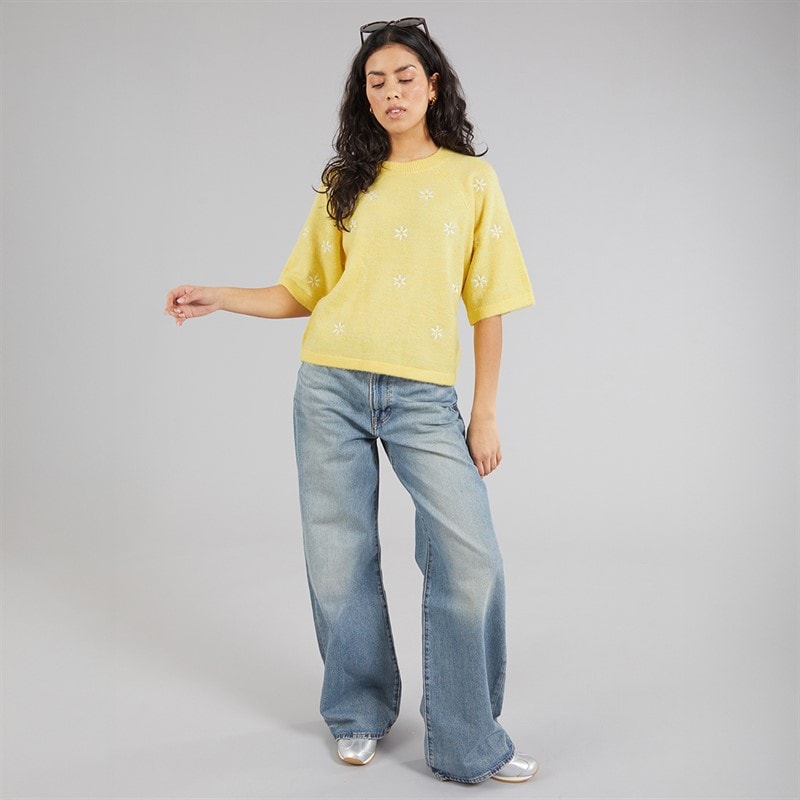 Brave Soul Womens Fibbs Knit Jumper Yellow Melange - Image 3
