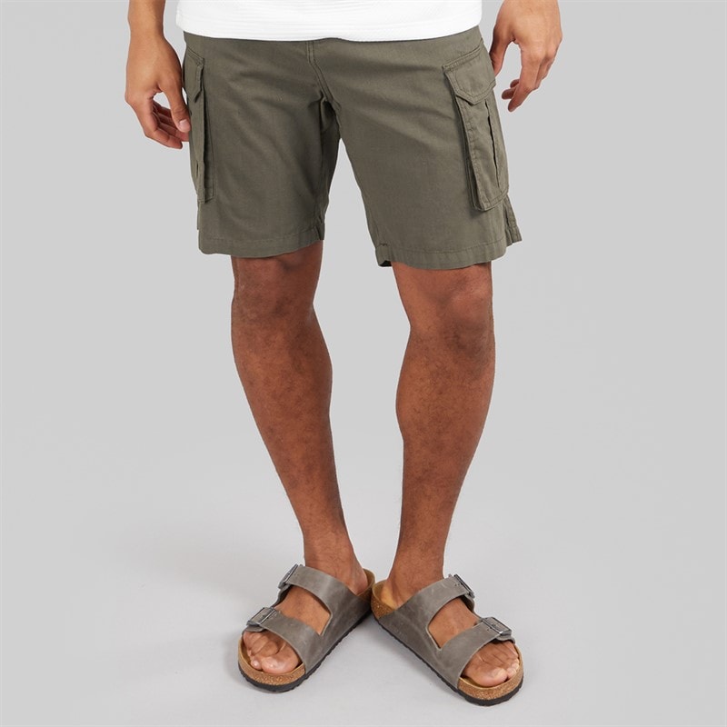 Brave Soul Mens Island Cargo Shorts Khaki - Image 1