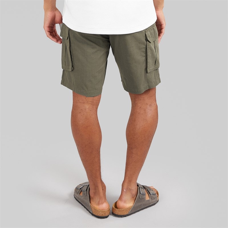 Brave Soul Mens Island Cargo Shorts Khaki - Image 2