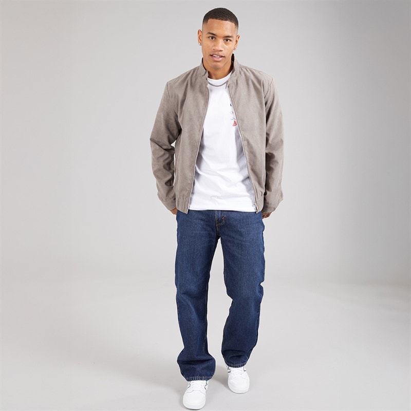 Brave Soul Mens Zev Bomber Jacket Taupe - Image 3