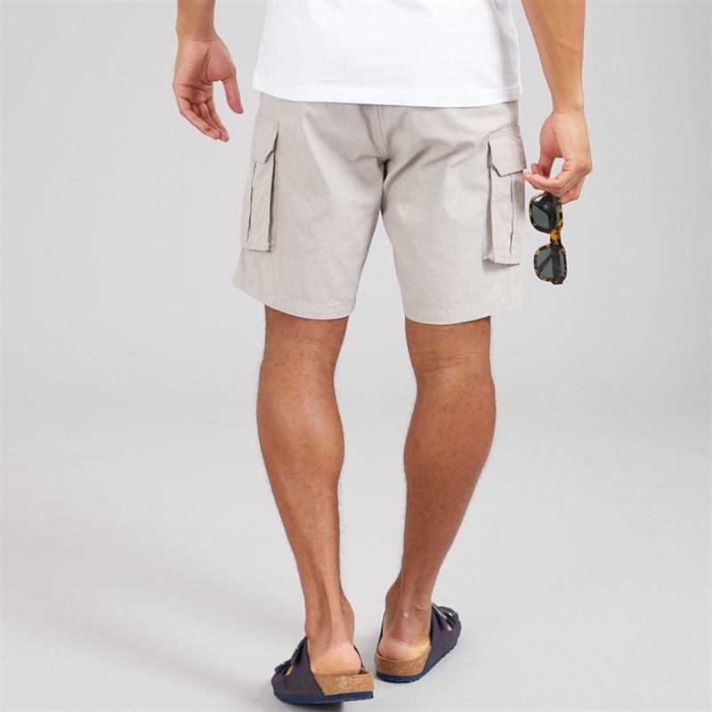 Brave Soul Mens Island Cargo Shorts Light Grey - Image 2