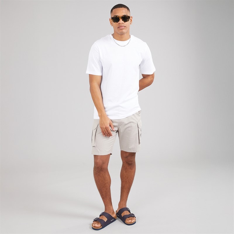 Brave Soul Mens Island Cargo Shorts Light Grey - Image 3