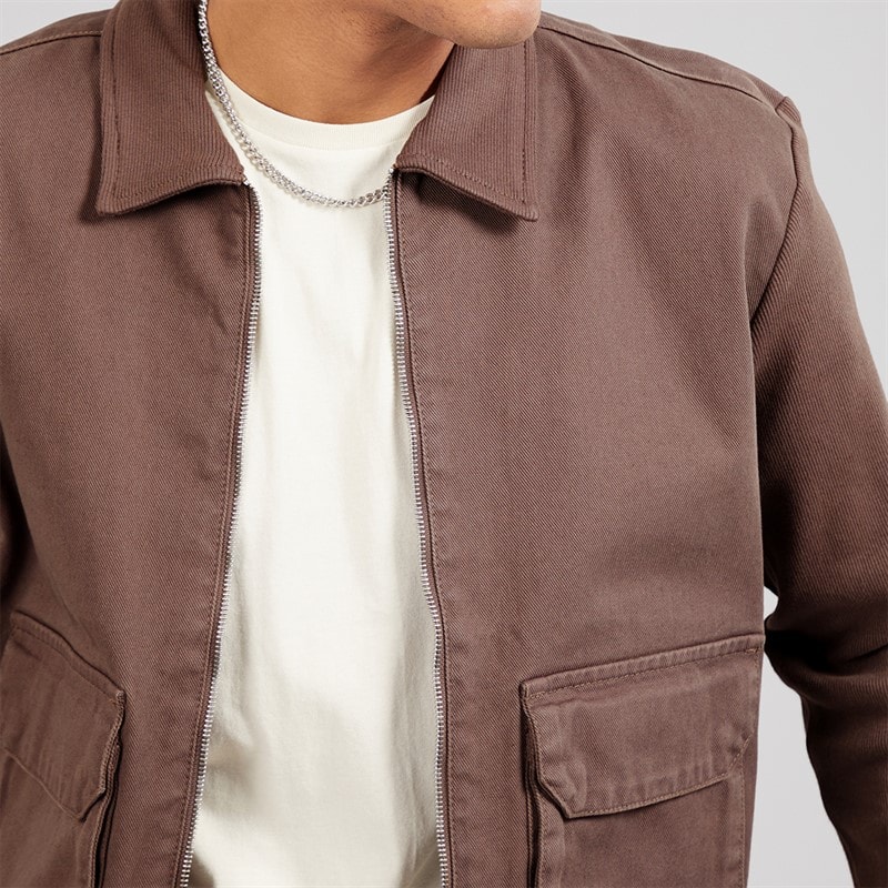 Brave Soul Mens Lochlan Twill Jacket Light Mocha Lt Mocha - Image 3