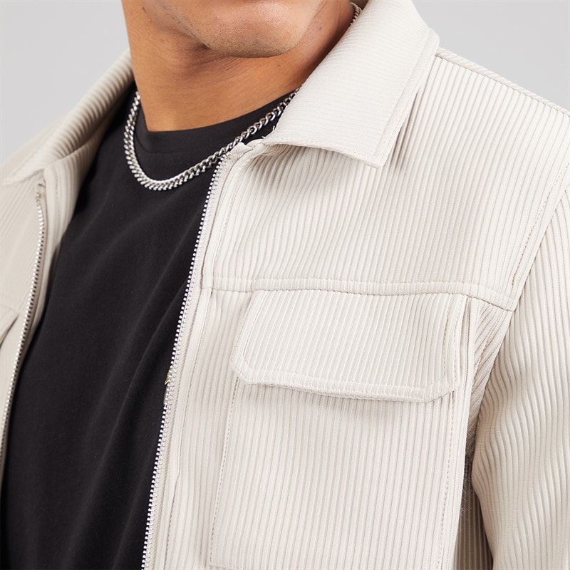 Brave Soul Mens Salcombe Jacket Light Stone - Image 3
