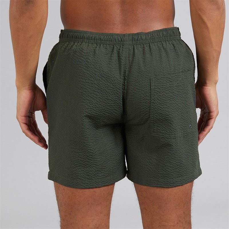 Brave Soul Mens Salou Seersucker Swim Shorts Khaki - Image 2