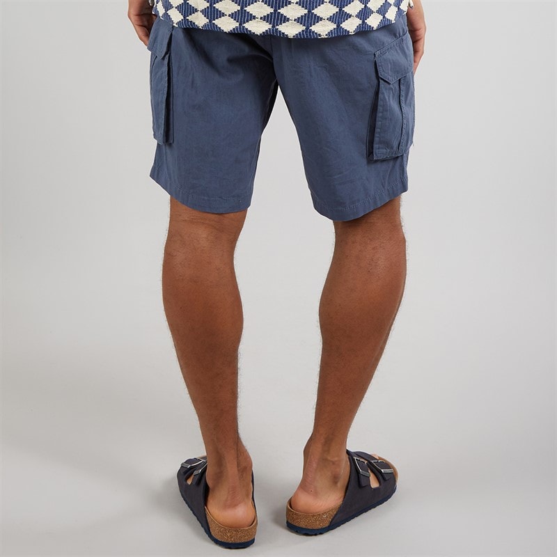 Brave Soul Mens Island Cargo Shorts Blue - Image 2