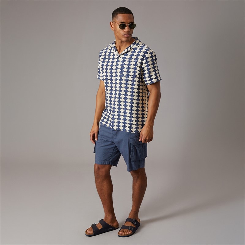 Brave Soul Mens Island Cargo Shorts Blue - Image 4