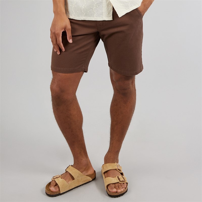 Brave Soul Mens Hansen Chino Shorts Mocha