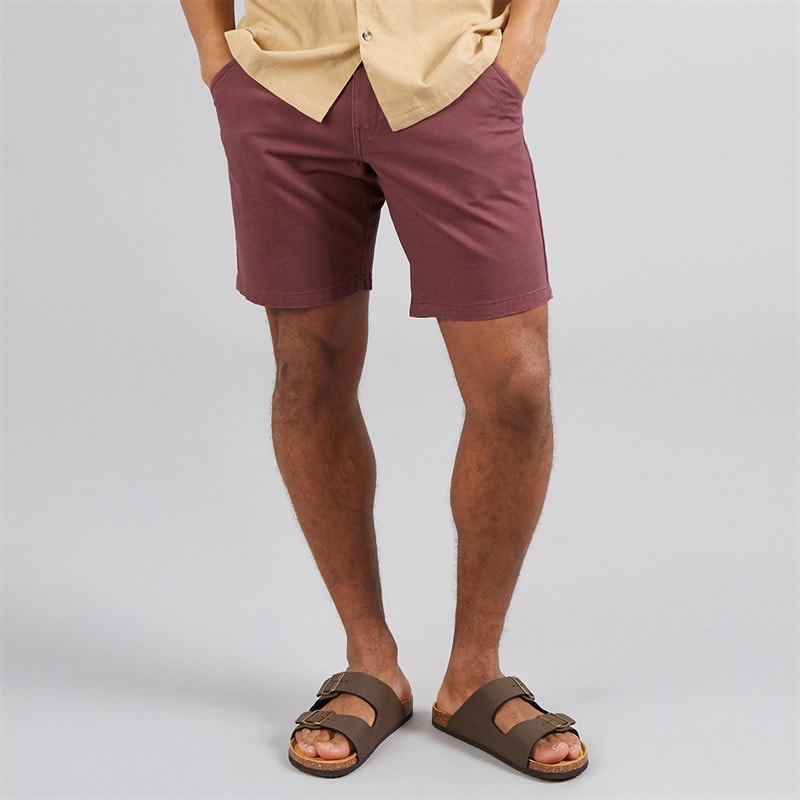 Brave Soul Mens Hansen Chino Shorts Plum - Image 1