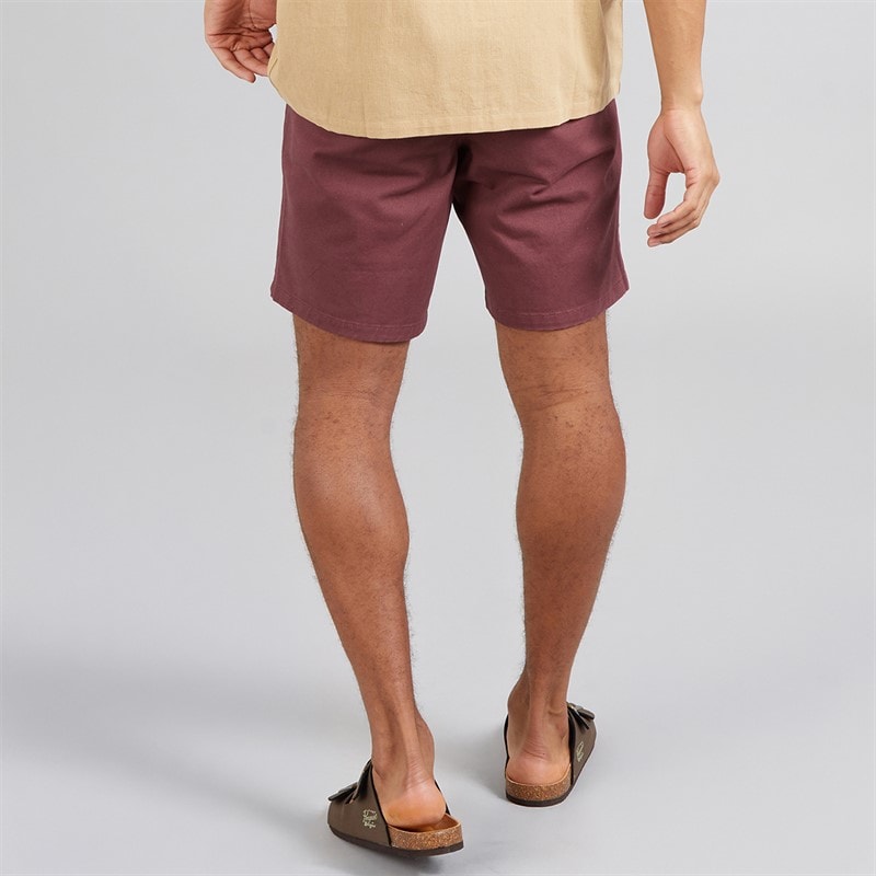 Brave Soul Mens Hansen Chino Shorts Plum - Image 2