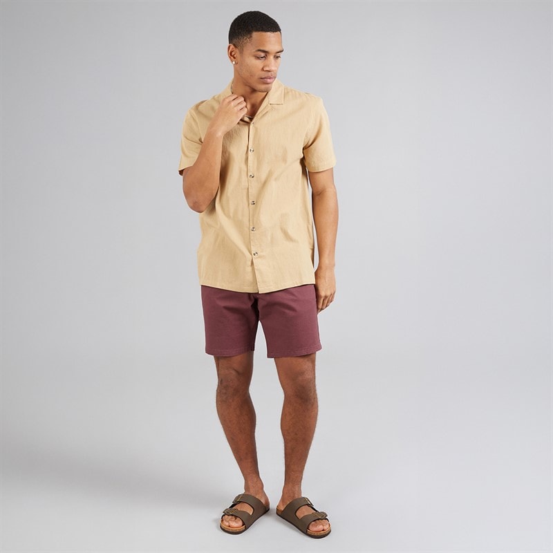 Brave Soul Mens Hansen Chino Shorts Plum - Image 3