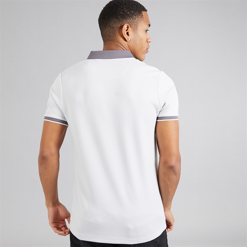 Brave Soul Mens Pythios Short Sleeve Contrast Polo Shirt Grey/Charcoal - Image 2