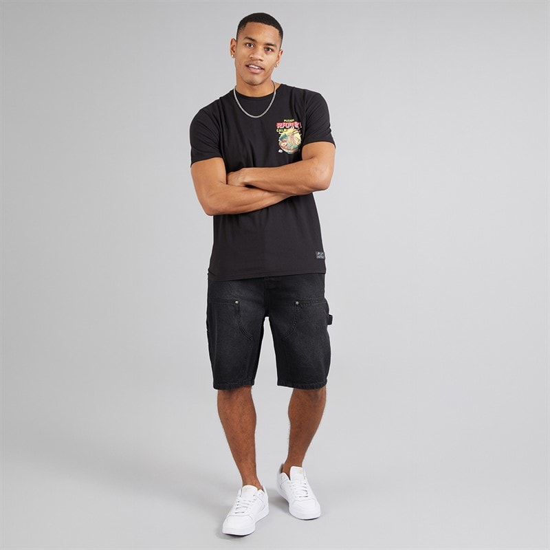 Brave Soul Mens Scran T-Shirt Jet Black/Multi Colour Print - Image 4
