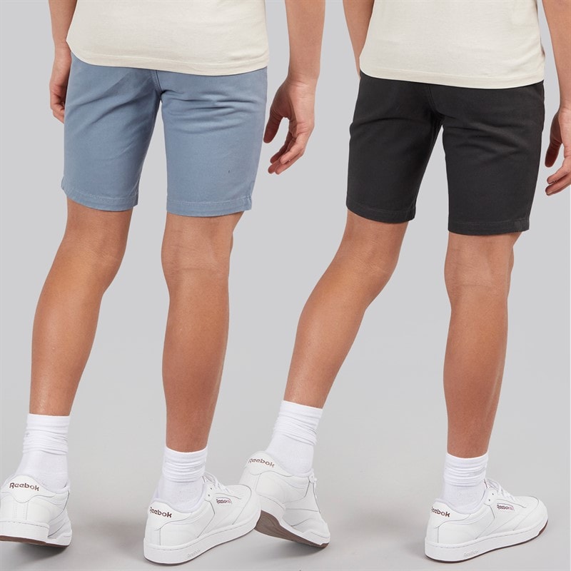 Brave Soul Boys Two Pack Cotton Twill Shorts Navy/Light Blue - Image 2