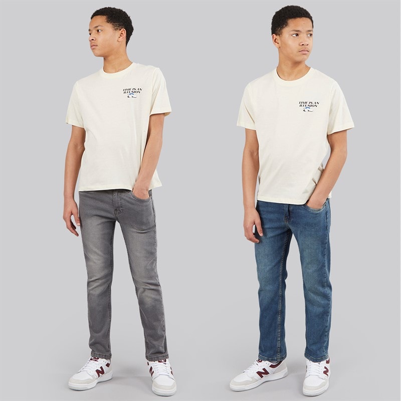 Brave Soul Boys Two Pack Straight Leg Jeans Mid Blue/Grey - Image 3