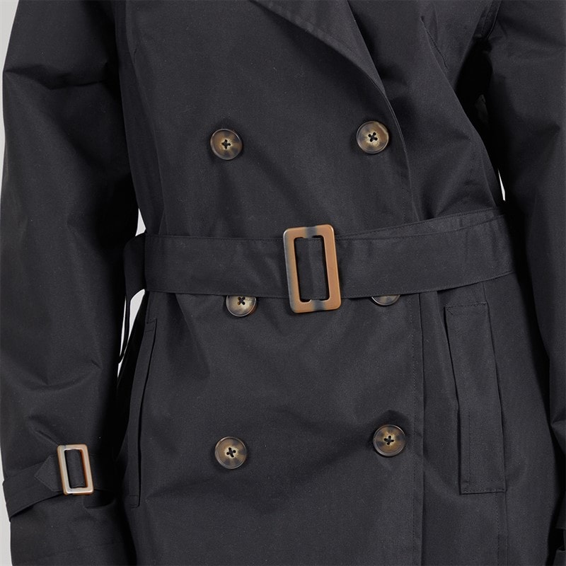 Brave Soul Womens Brandy Midi Trench Coat Black - Image 5
