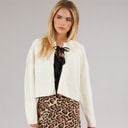 Brave Soul Womens Ribbons Cardigan Cream/Black