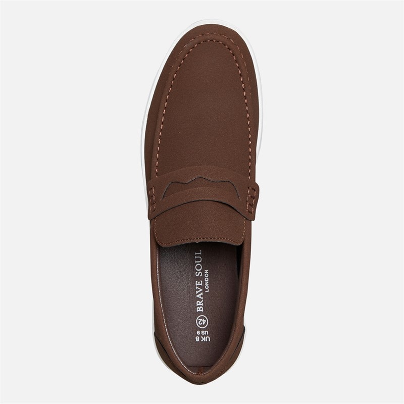 Brave Soul Mens Lisbon Loafers Brown - Image 4