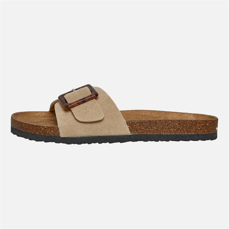 Brave Soul Womens Kate Buckled Footbed Sandals Desert Taupe - Image 2