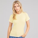 Brave Soul Womens Athena Double Layered T-Shirt Pale Yellow/White