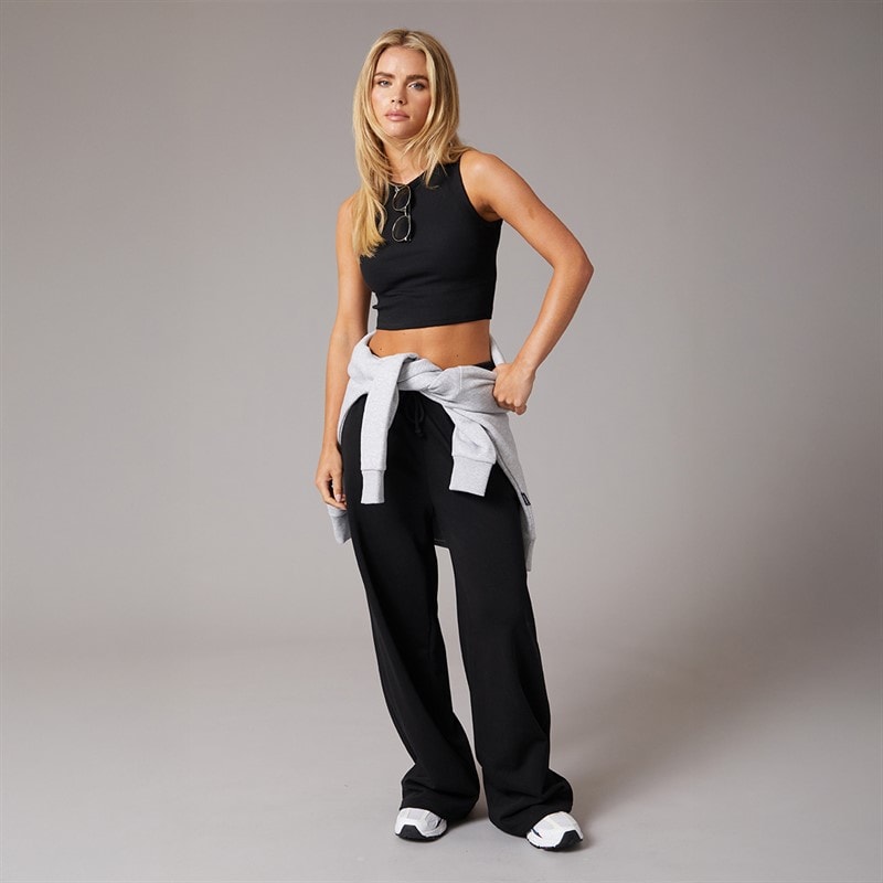 Brave Soul Womens Andrea Ribbed Cropped Vest Black - Image 4