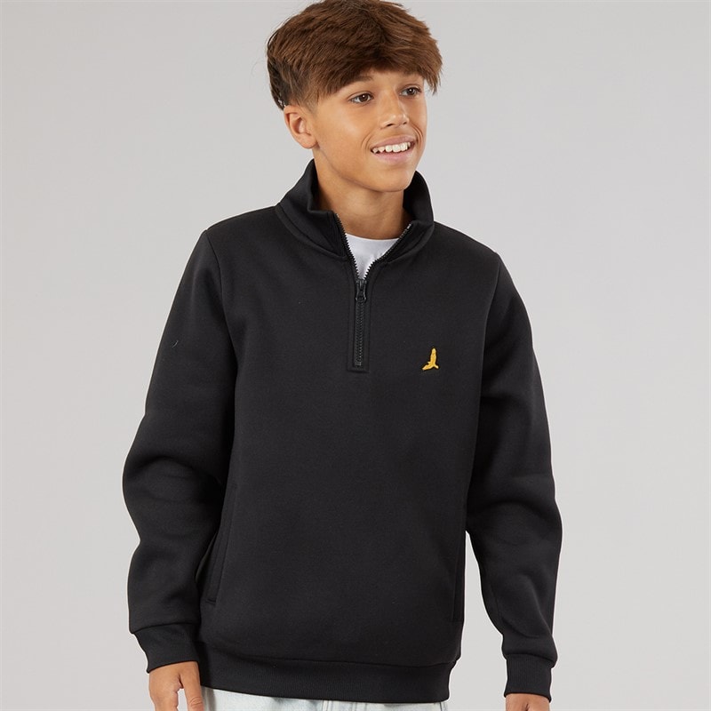 Brave Soul Boys Idaho Quarter Zip Sweatshirt Black