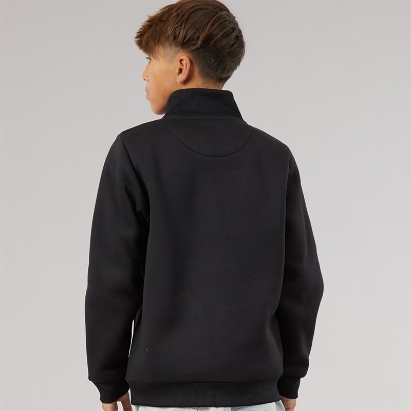 Brave Soul Boys Idaho Quarter Zip Sweatshirt Black - Image 2