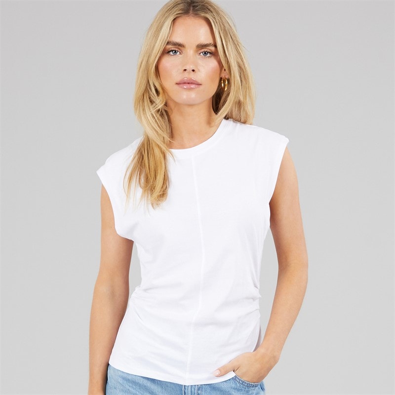 Brave Soul Womens Boho Fitted T-Shirt White - Image 1