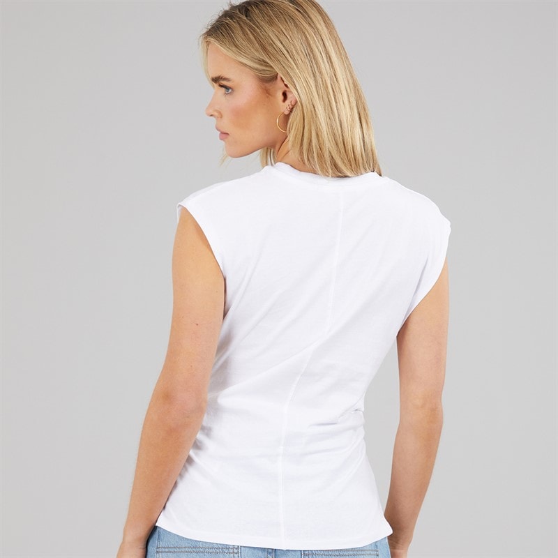 Brave Soul Womens Boho Fitted T-Shirt White - Image 2