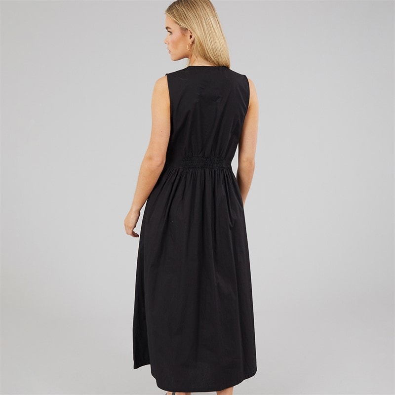 Brave Soul Womens Benit Button Down Midi Dress Black - Image 2