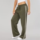 Brave Soul Womens Noelle Stripe Joggers Army Green/Cream