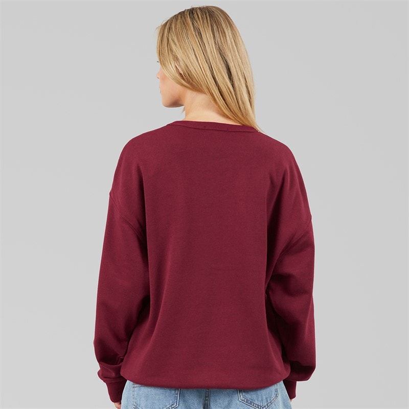 Brave Soul Womens Arlo Sweatshirt Burgundy/Navy Burgundy/Yellow - Image 2