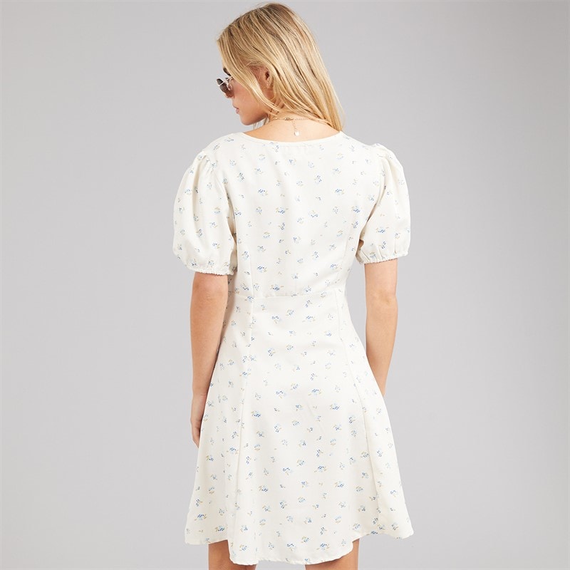 Brave Soul Womens Marie Mini Dress Cream Floral - Image 2