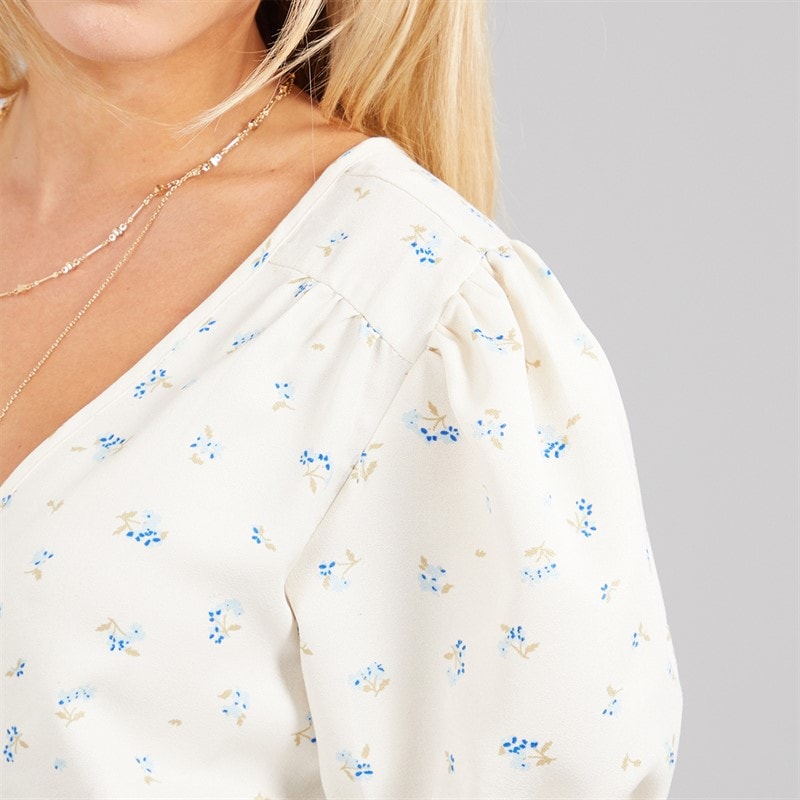 Brave Soul Womens Marie Mini Dress Cream Floral - Image 3