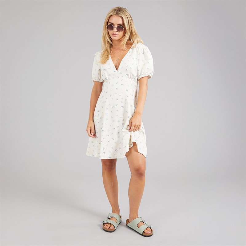 Brave Soul Womens Marie Mini Dress Cream Floral - Image 4