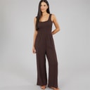 Brave Soul Womens Rennie Jumpsuit Chocolate