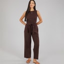 Brave Soul Womens Ottile Jumpsuit Chocolate