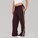 Brave Soul Womens Noelle Stripe Joggers Chocolate/Cream
