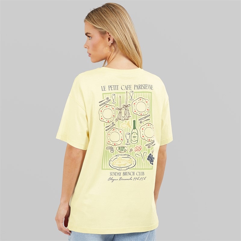 Brave Soul Womens Toutou Graphic T-Shirt Yellow - Image 3