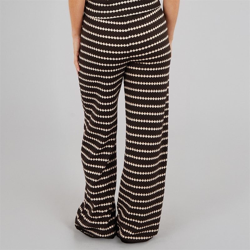 Brave Soul Womens Lynus Trousers Brown/Cream - Image 2