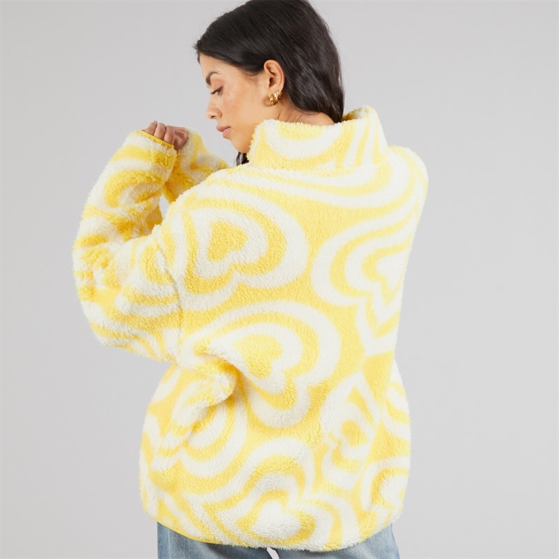 Brave Soul Womens Billie Full Zip Fleece Lemon/Cream - Image 2