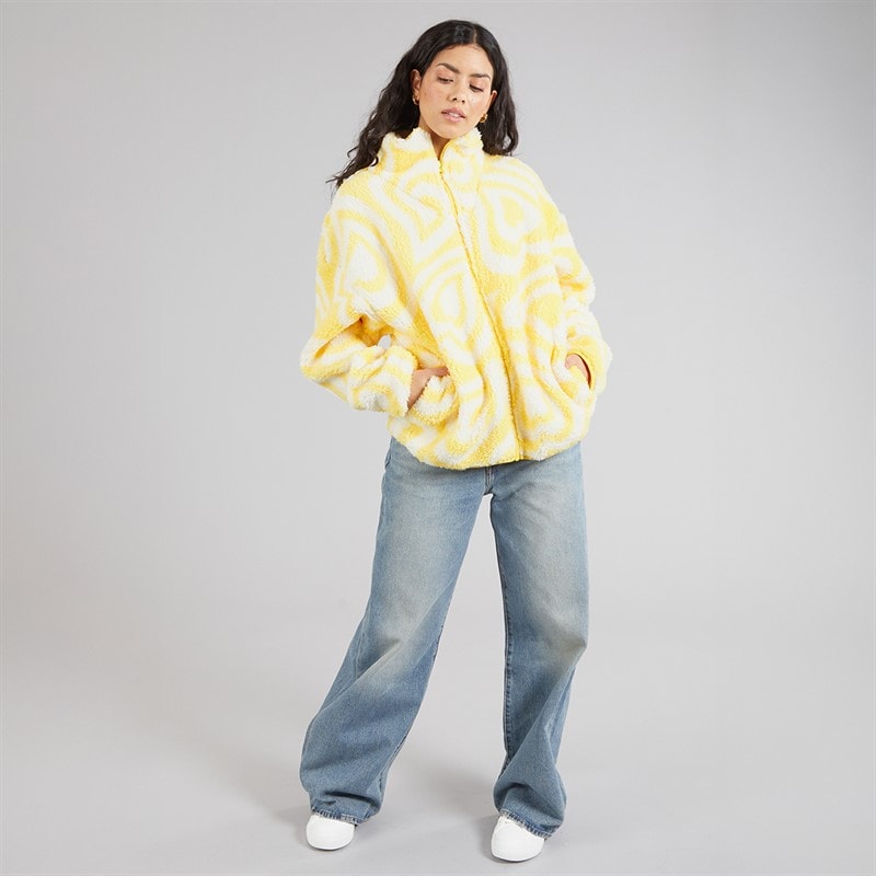 Brave Soul Womens Billie Full Zip Fleece Lemon/Cream - Image 4