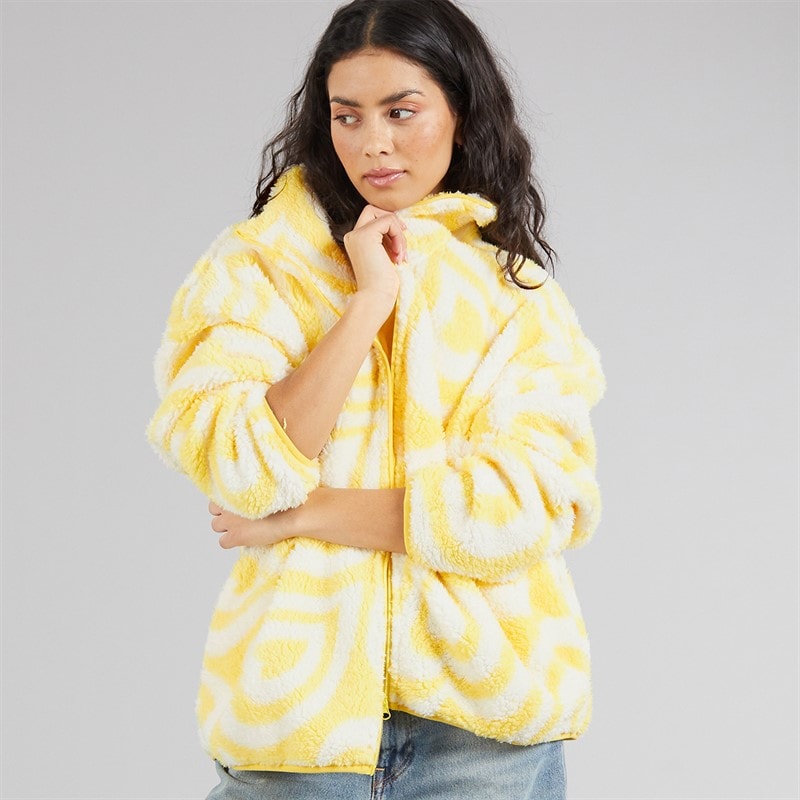 Brave Soul Womens Billie Full Zip Fleece Lemon/Cream - Image 5