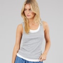 Brave Soul Womens Stella Vest Grey Marl/White