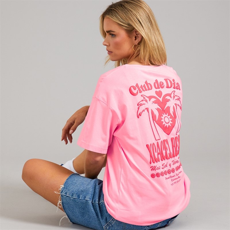 Brave Soul Womens Tulum Graphic T-Shirt Pink/Pink - Image 1
