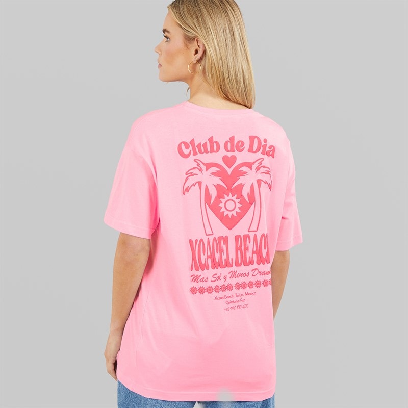 Brave Soul Womens Tulum Graphic T-Shirt Pink/Pink - Image 3