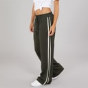 Brave Soul Womens Noelle Stripe Joggers Forest Green/Cream