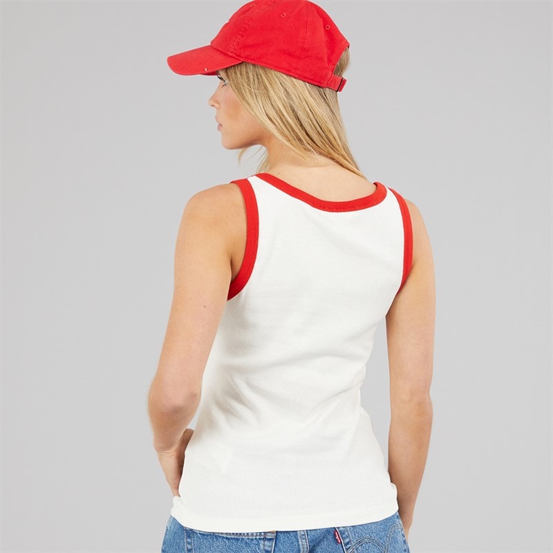 Brave Soul Womens Scuba Vest White/Red - Image 2