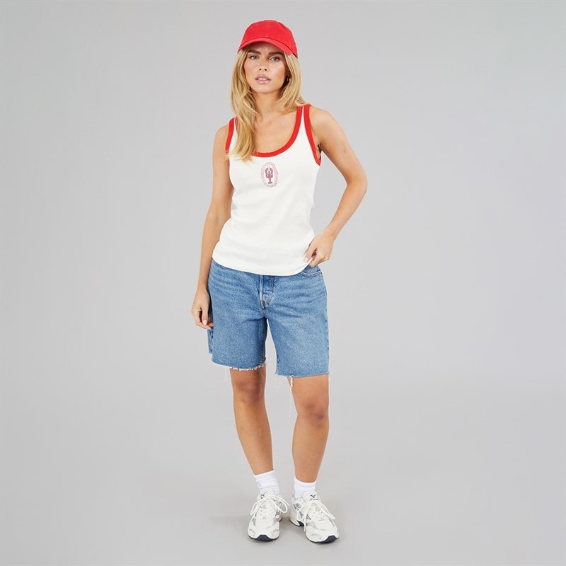 Brave Soul Womens Scuba Vest White/Red - Image 4