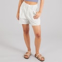 Brave Soul Womens Ziana Tailored Shorts Cream/Black